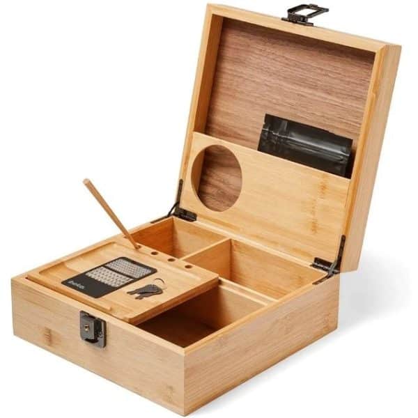 Capture Bamboo weed box with rolling tray
