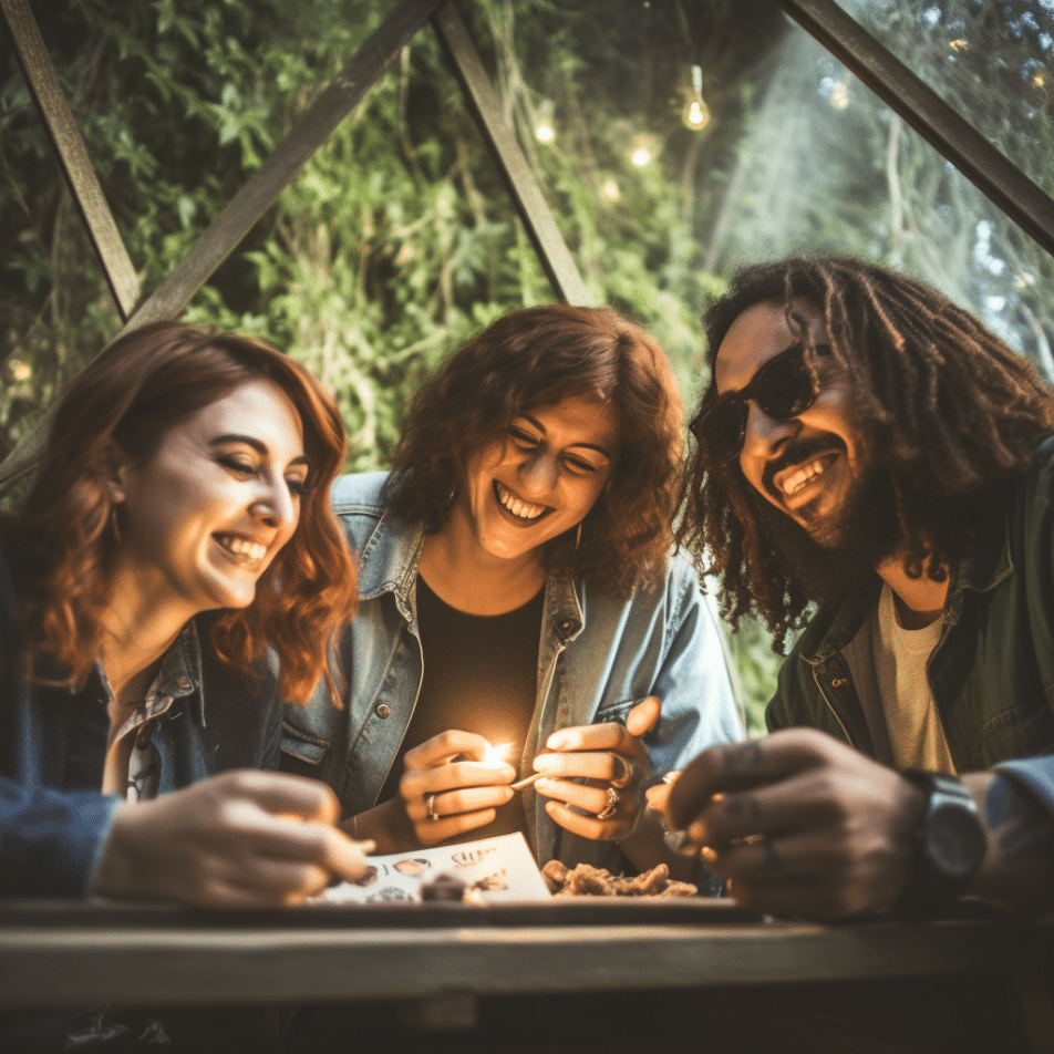 matty.z A heartwarming image with friends enjoying a cannabis c a5d0d595 7326 4d28 bb0e 25f4d1006594 Cannabis and Mental Health: Navigating the Complex Relationship